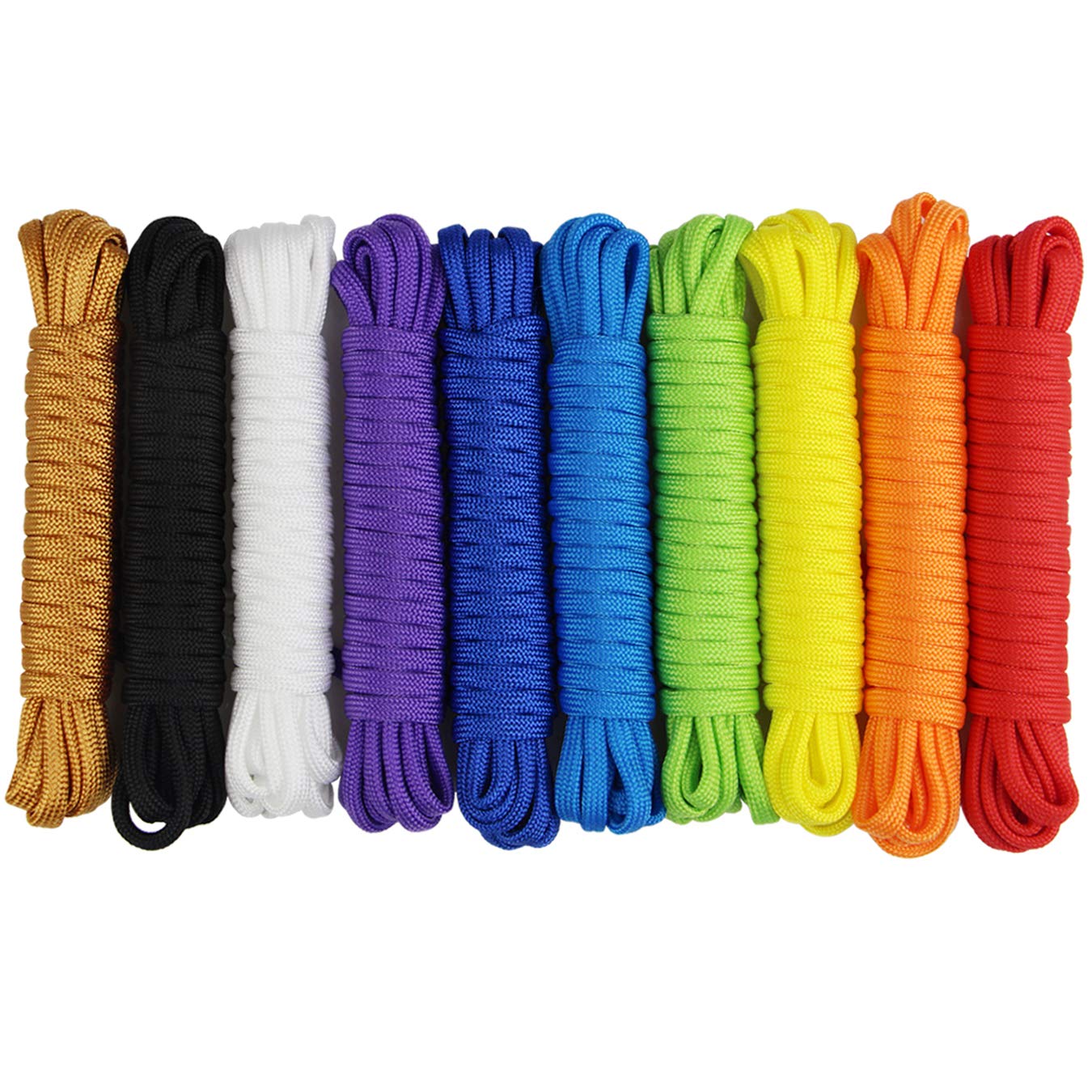Kit per bracciali Paracord 10 Pezzi Corda da Paracadute per Sopravvivenza Fai da Te Outdoor Camping