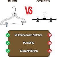Vista 6 de Perchas de plástico transparente de calidad para faldas, paquete de 12 piezas con corte de cristal para faldas, pantalones, vestidos, trajes