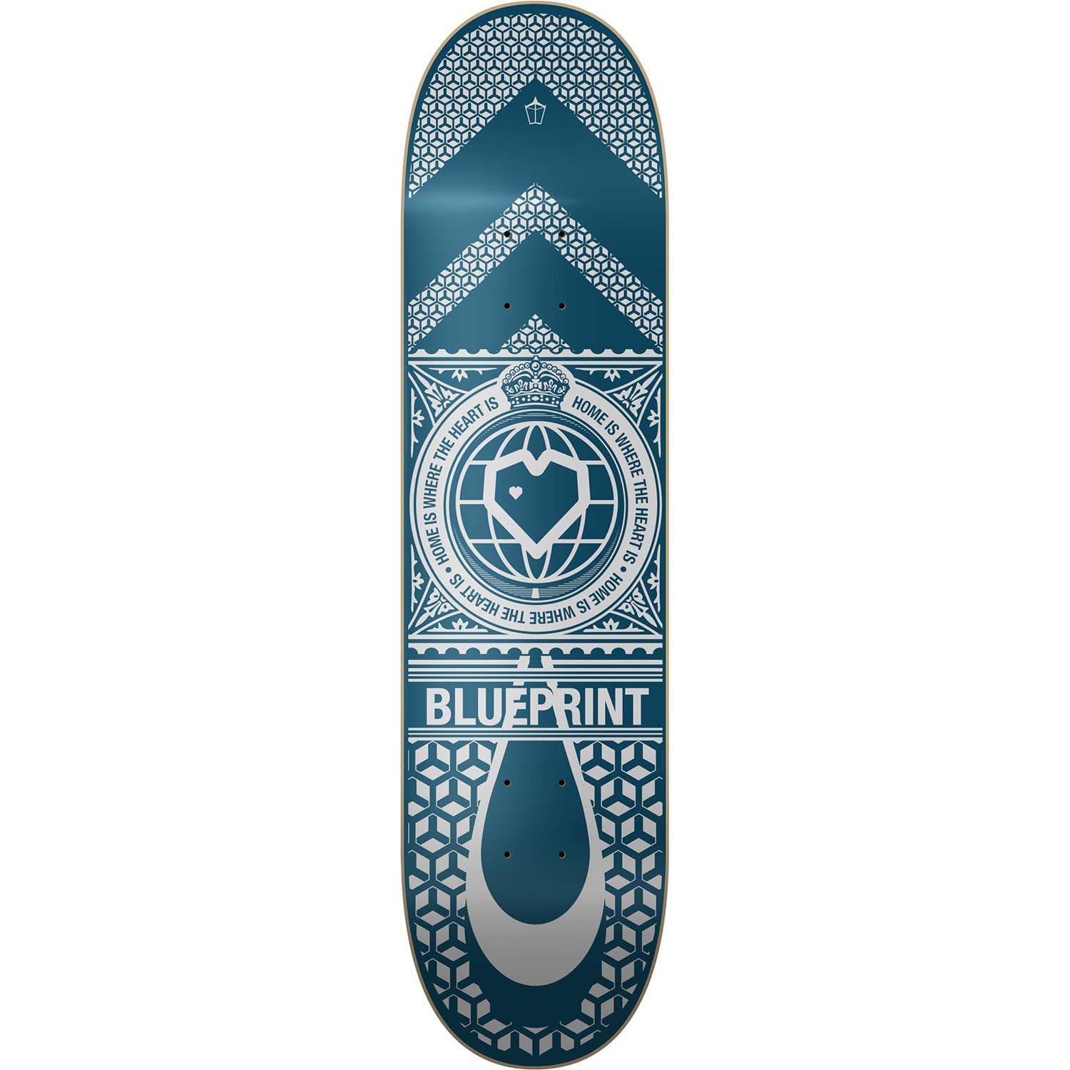 Centrano Home Heart Skateboard Deck Blau 8 Zoll