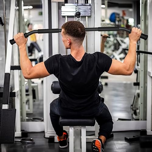 Miniatura 7 de Luwint Barra desplegable Lat, mango desplegable con agarres anchos y cerrados, accesorios para máquina de cable y equipo de ejercicio de polea, 39