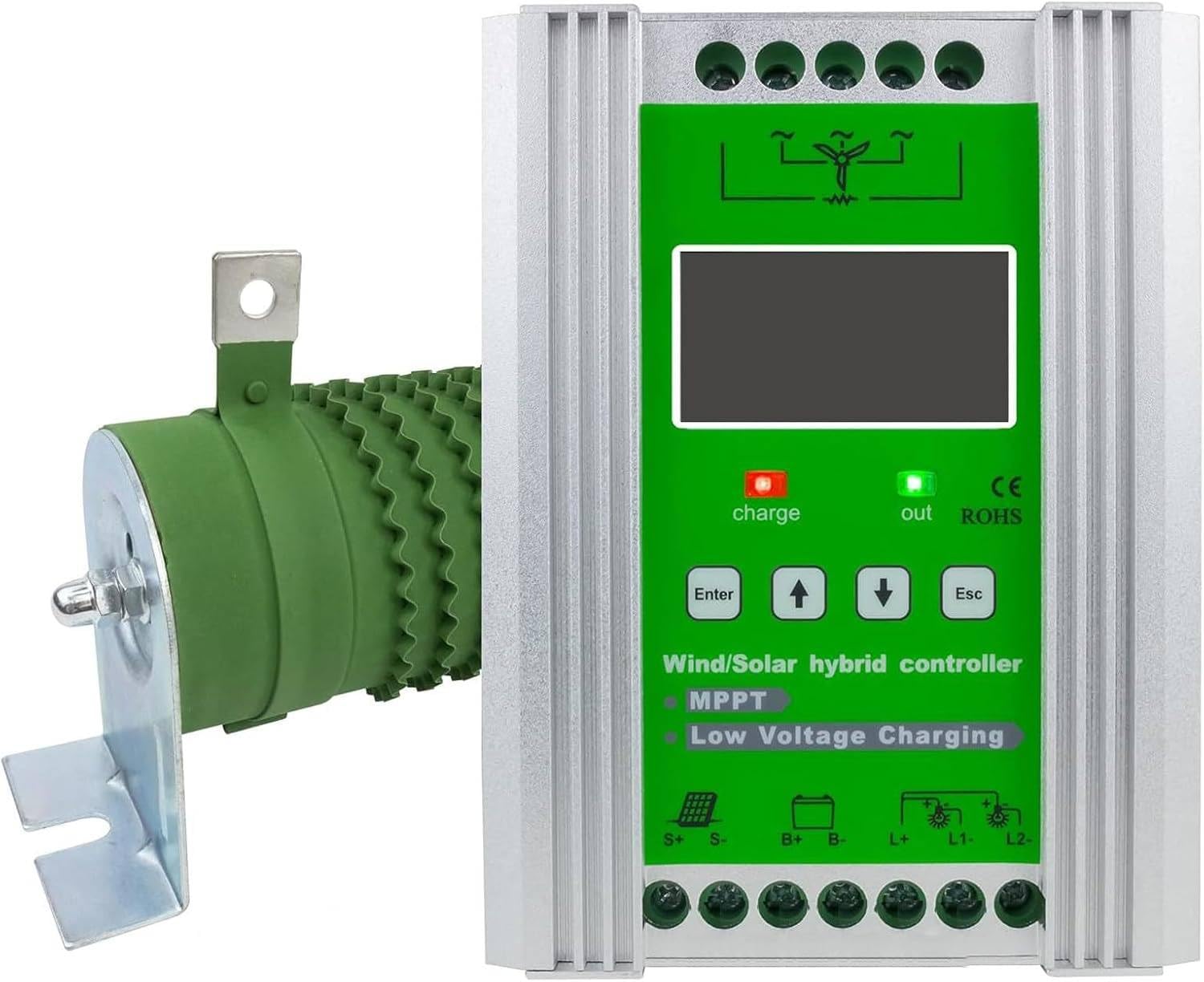 12000 W, 18000 W, 20000 W, 12 V/24 V/48 V Wind-Solar für Hybrid-Laderegler, MPPT-Boost für Laderegler mit LCD-Anzeige, automatische Erkennung der Batteriespannung,12000W-24V