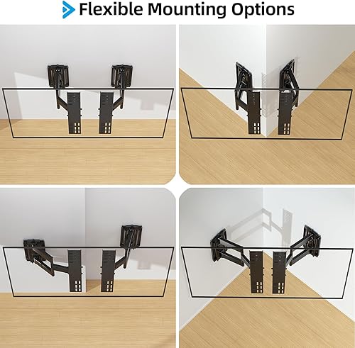 Miniatura 6 de Soporte de TV de movimiento completo para televisores de 48 a 120 pulgadas de hasta 200 libras, extensión delgada, resistente y suave, soporte de