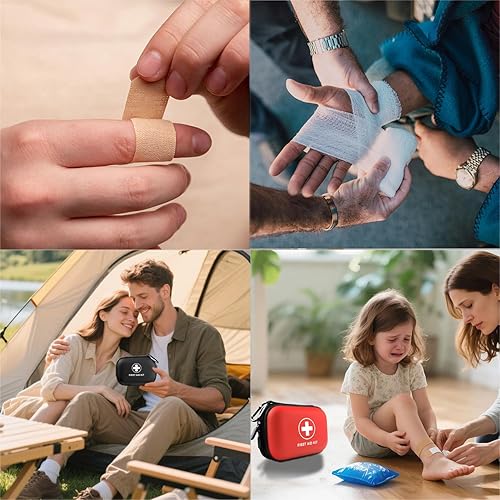 Miniatura 3 de Kit de primeros auxilios de 196 piezas de carcasa dura impermeable Eva Kit de supervivencia portátil para el hogar, camping, automóviles,