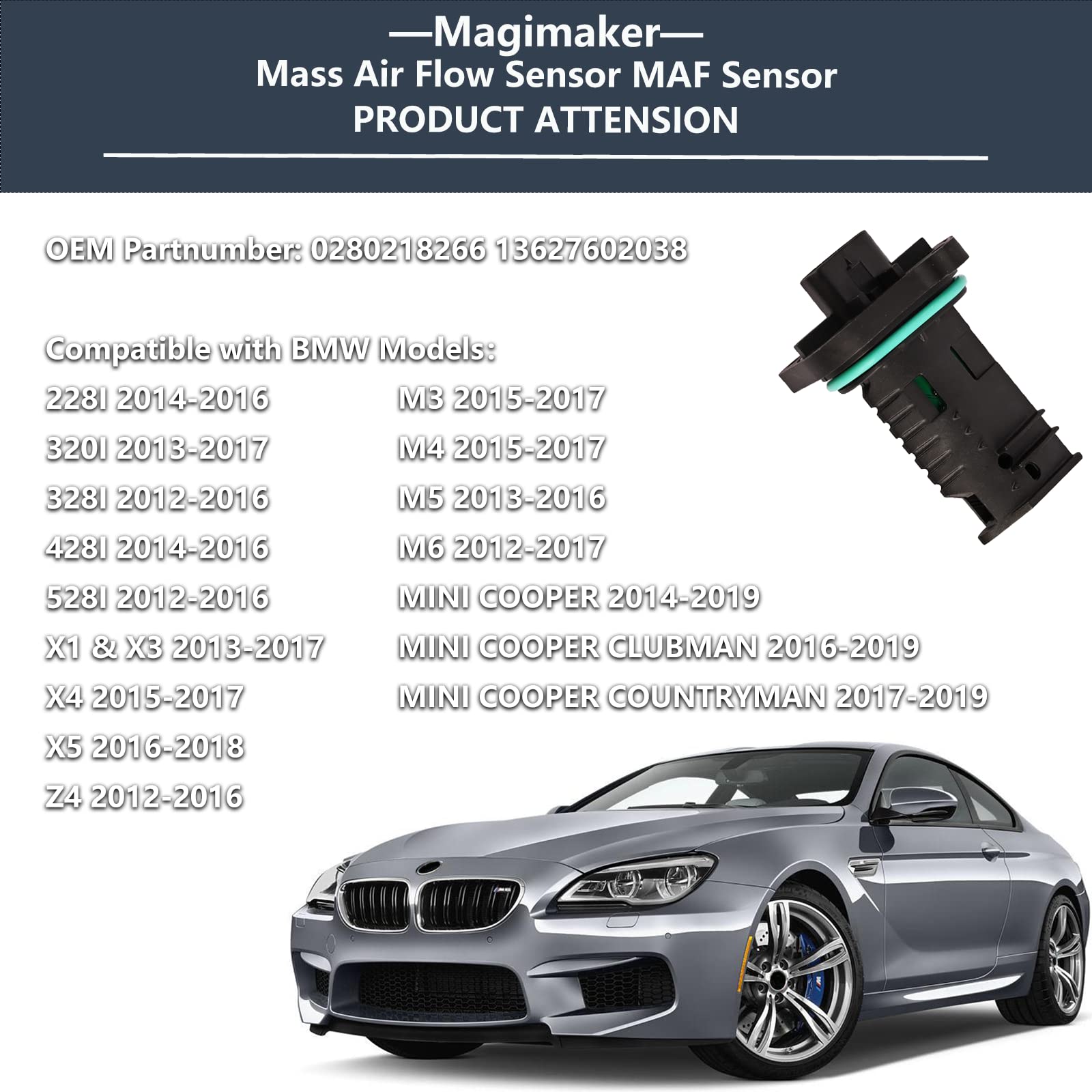 13627602038 Sensor De Flujo De Aire Masivo MAF Sensor De