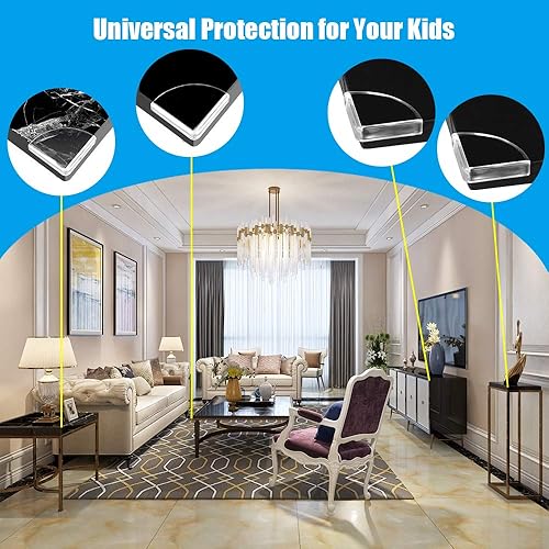 Miniatura 4 de Tomorotec - Protectores de esquina delgados y transparentes, protectores de esquina Tomorotec para seguridad del bebé para muebles, mesa delgada,