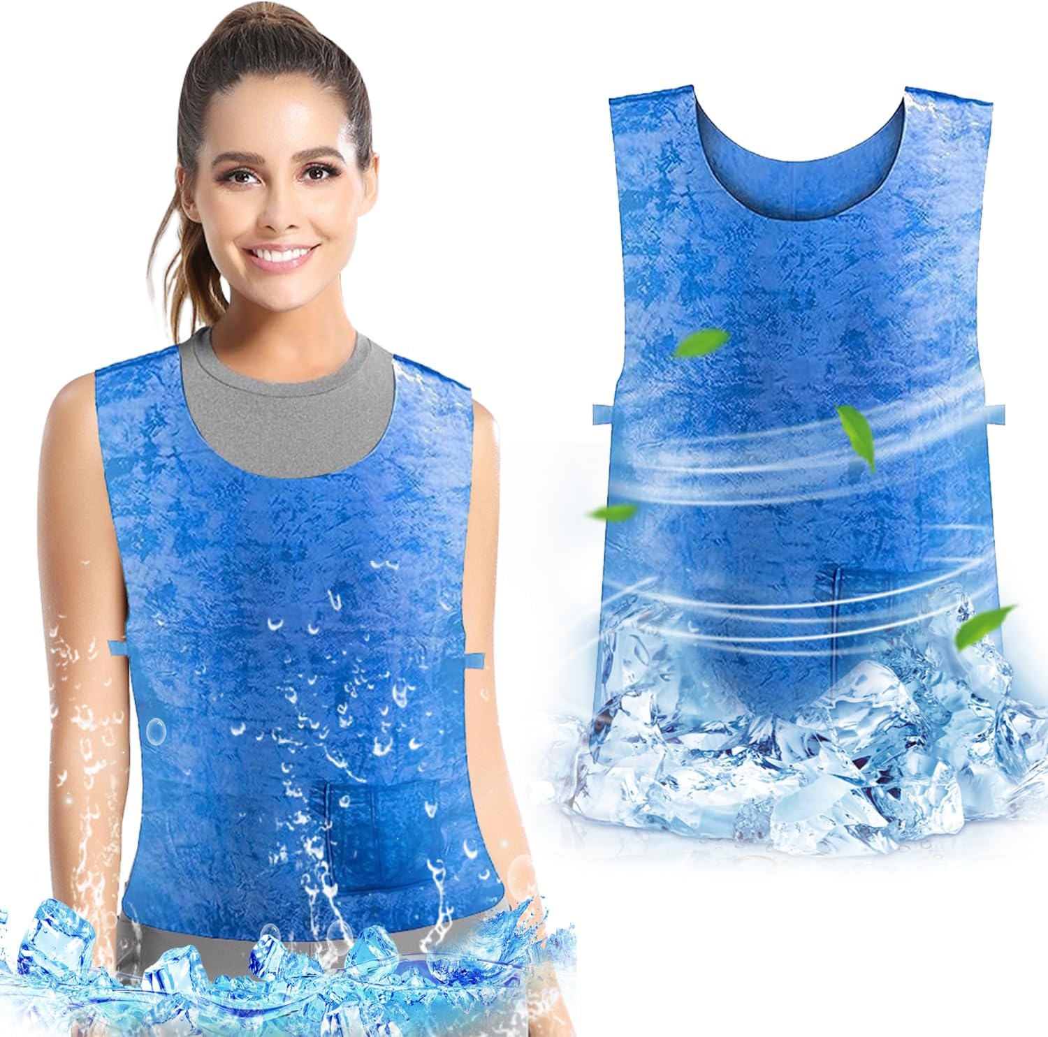 Evaporative Cooling Vest for Men Women - Ice Cool Vest Water Activated ...
