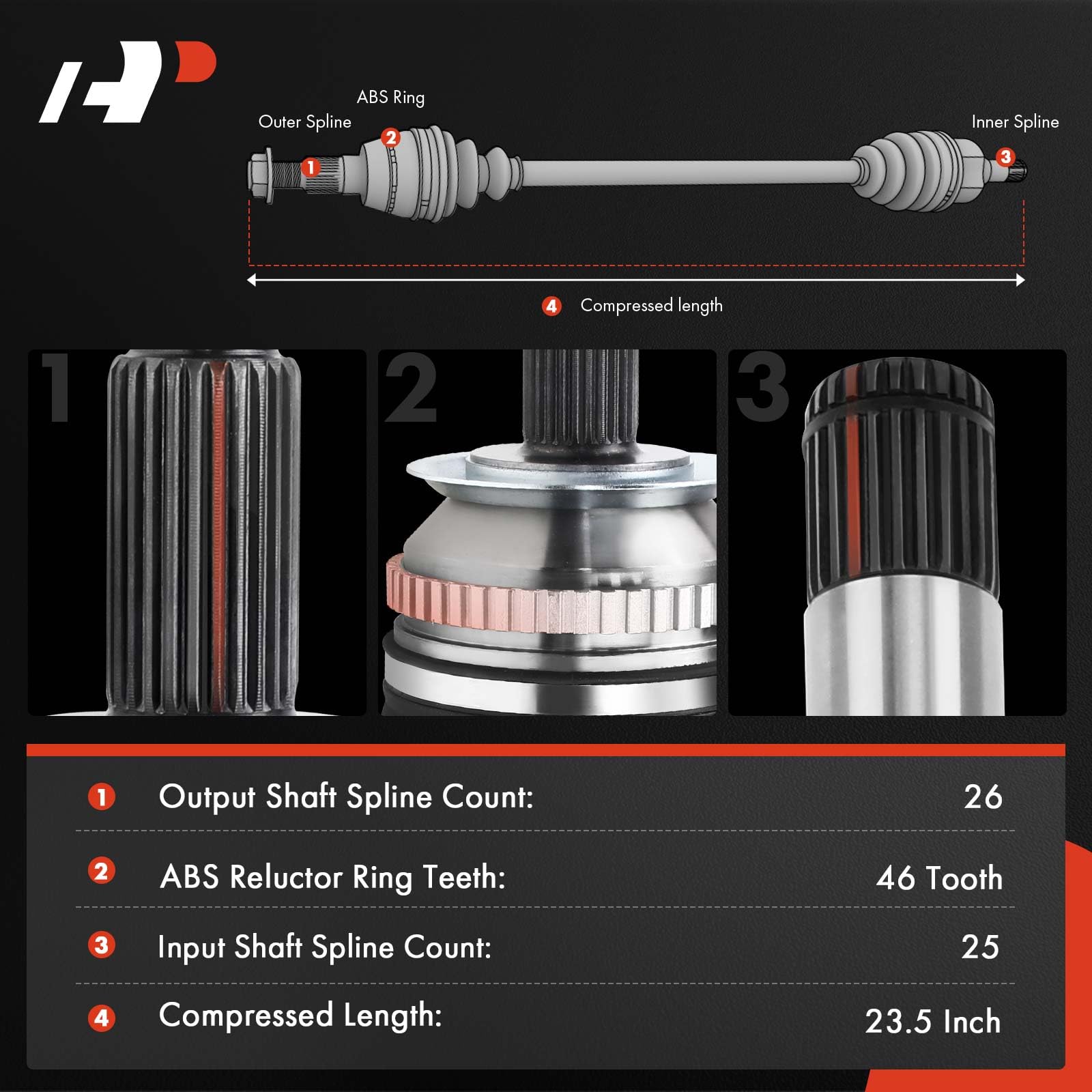 Frankberg 1 X Front Right Drive Shaft Compatible With Neon II 2.0L - View #5
