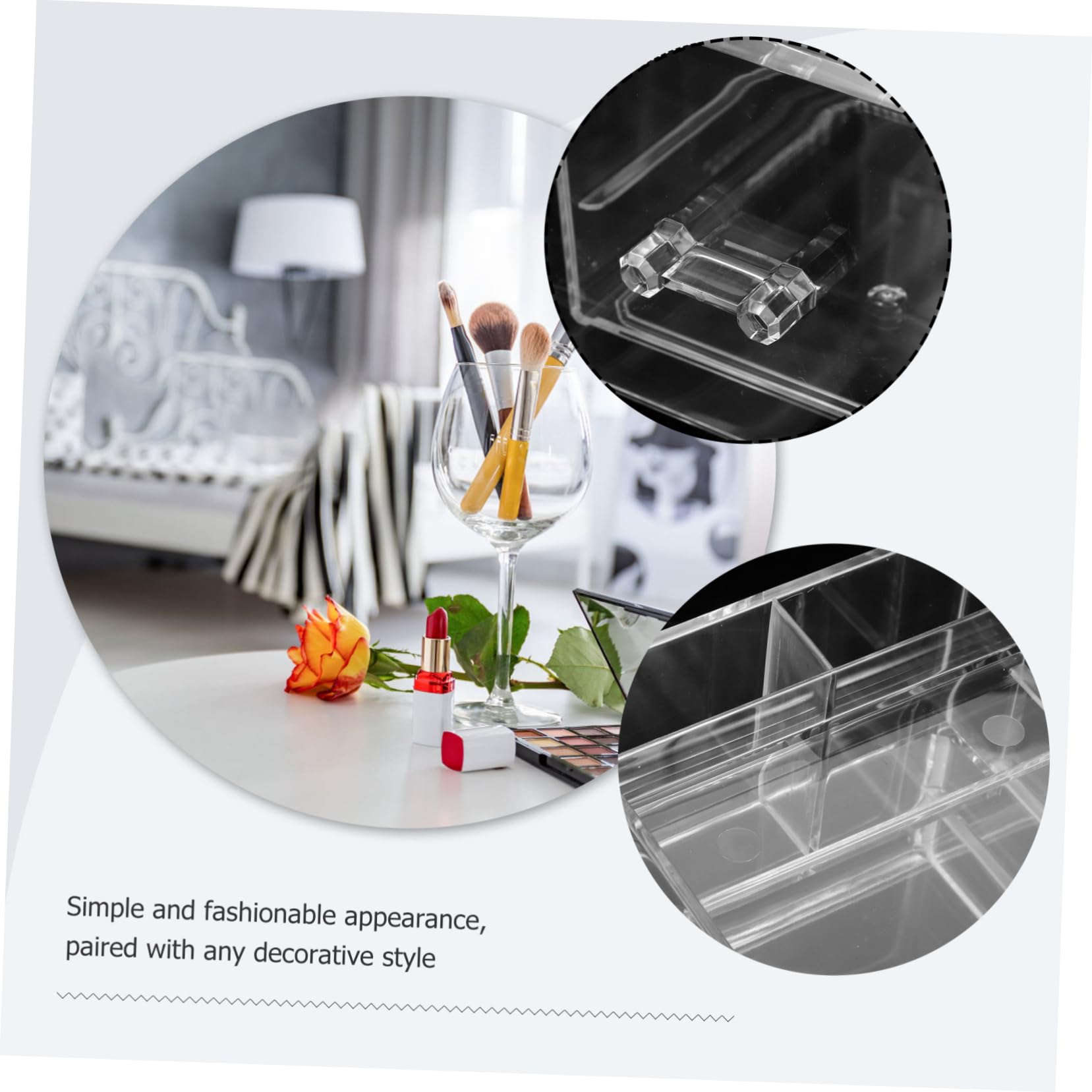 Mikinona Kosmetik Organizer mit Mehreren Schubladen aus Ps Platzsparend und Übersichtlich für Schminktisch und Make Up Aufbewahrung | Transparentes Design, für Schminktisch und Schmuck, Schlichtes Stilvolles Format