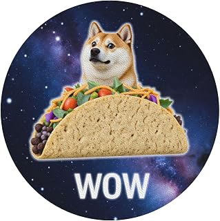 Galaxy Wow Doge Meme Bread Doge Shiba PU Leather Coasters Set of 4 Round Shape