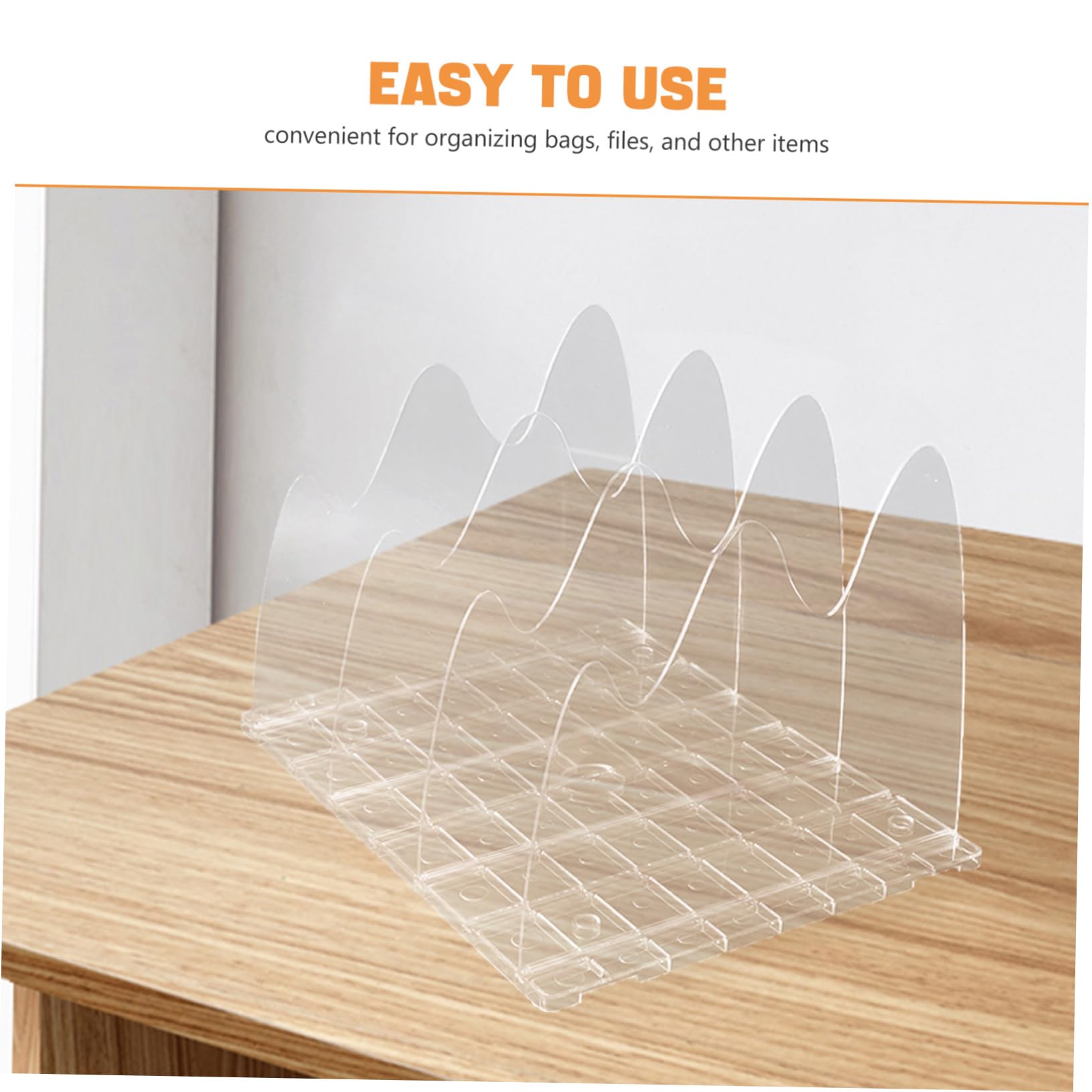 Divisor de Estantes Ajustable de Plástico Transparente, Organizador Creativo con Múltiples Compartimentos para Bolsos, Correo y Oficina