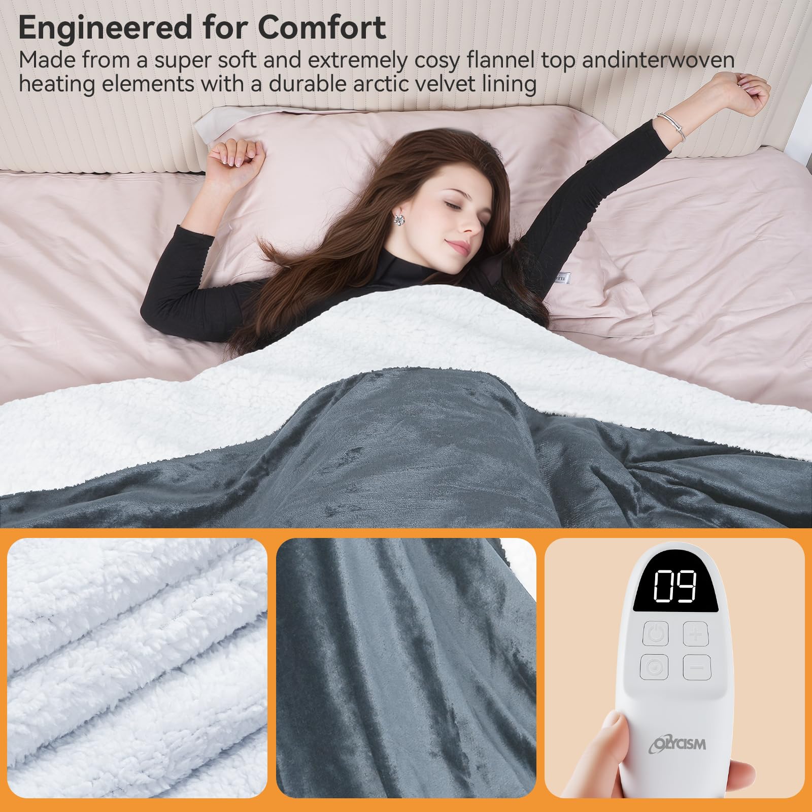 Elektrische Deken 180×130 cm - 10 Warmtestanden met Timer en LED Displ