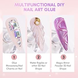 Makartt Rhinestone Glue for Nails: Super Strong Gel Nail Glue for Nail Charms Gems Decorations, 3D Gel Nail Art Bling Jewel Diamonds for Salon & DIY Manicure, 30ML UV Lamp Cured Need Beauty Gifts
