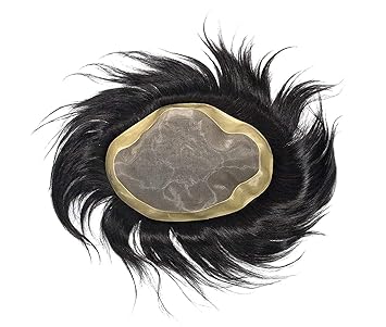 Confidence Dark Brown Monofilament Human Hair Patch For Men And Boys (9X7 Inch) With Free Clips, Wig Tap, Hair Brush