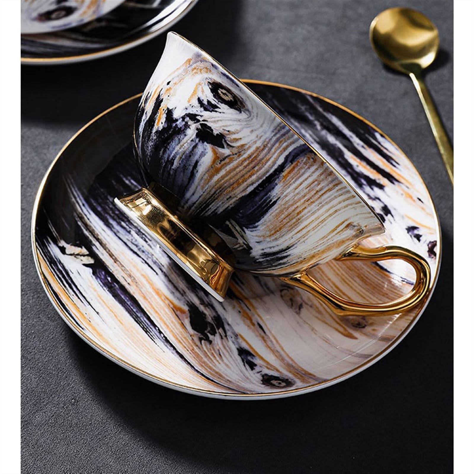 Tasse Tasses Ensemble de tasses et soucoupes en céramique luxe Art Light, à café porcelaine, thé britanniques l'après-midi