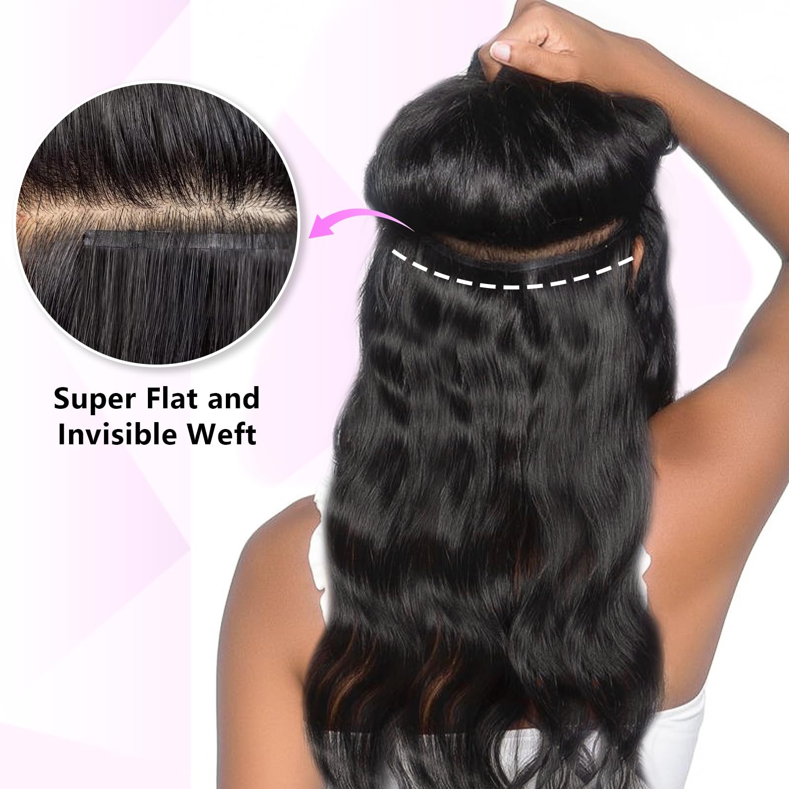 Amazon.com : FBLhair 16 inch Seamless Body Wave Clip in  display picture 2