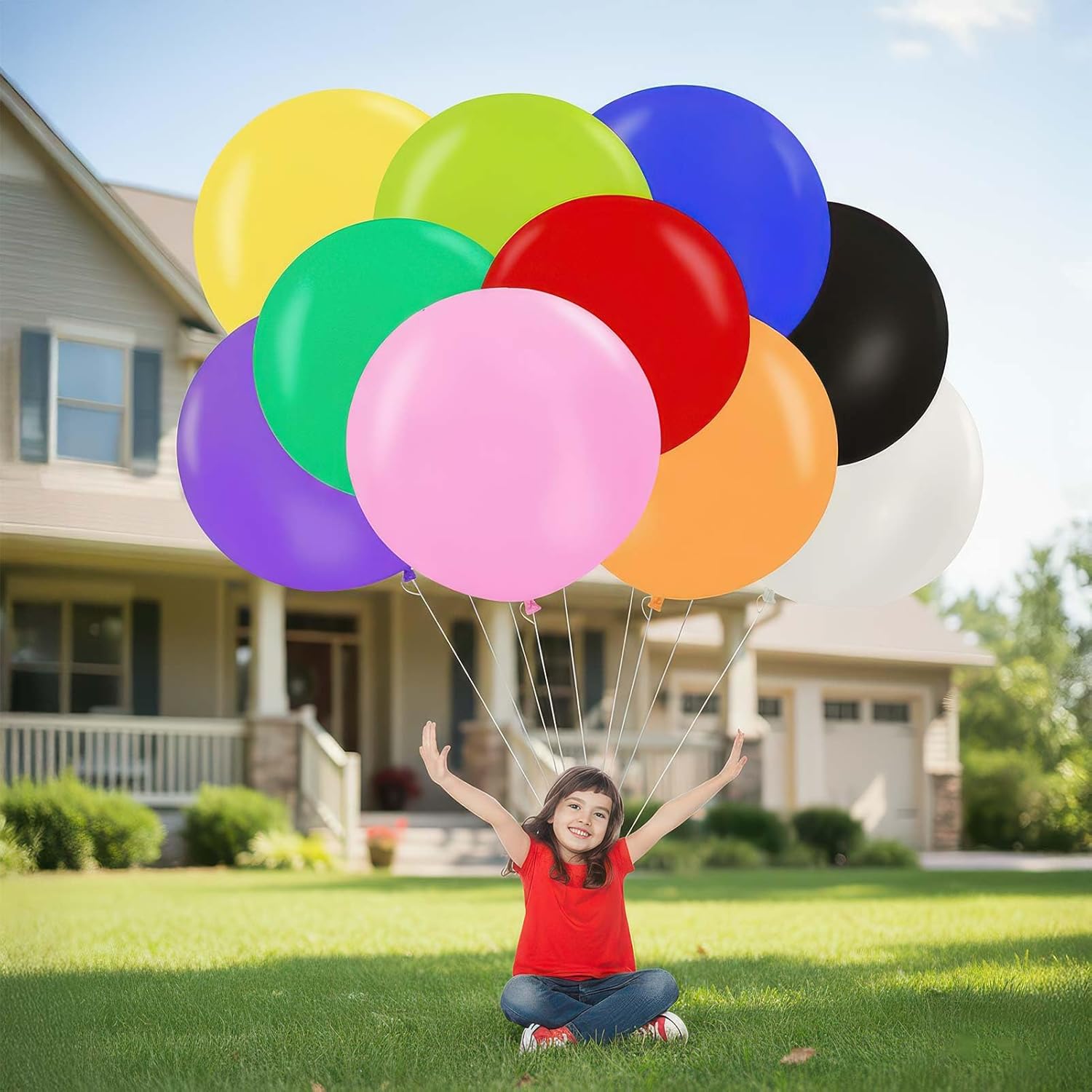 20 pieces 24 inch Large Primary color Balloons Giant Assorted Colors Latex Balloon Jumbo Balloons for Birthday Wedding Party anniversary Festival Event Carnival Decorations