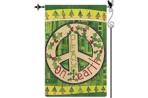 Peace on Earth Outdoor Christmas Sign: Double-Sided Burlap Garden Flag for Festive Cheer
