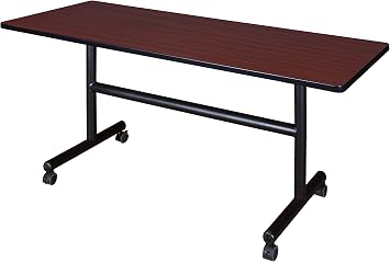 Kobe 60" Flip Top Mobile Training Table- Mahogany