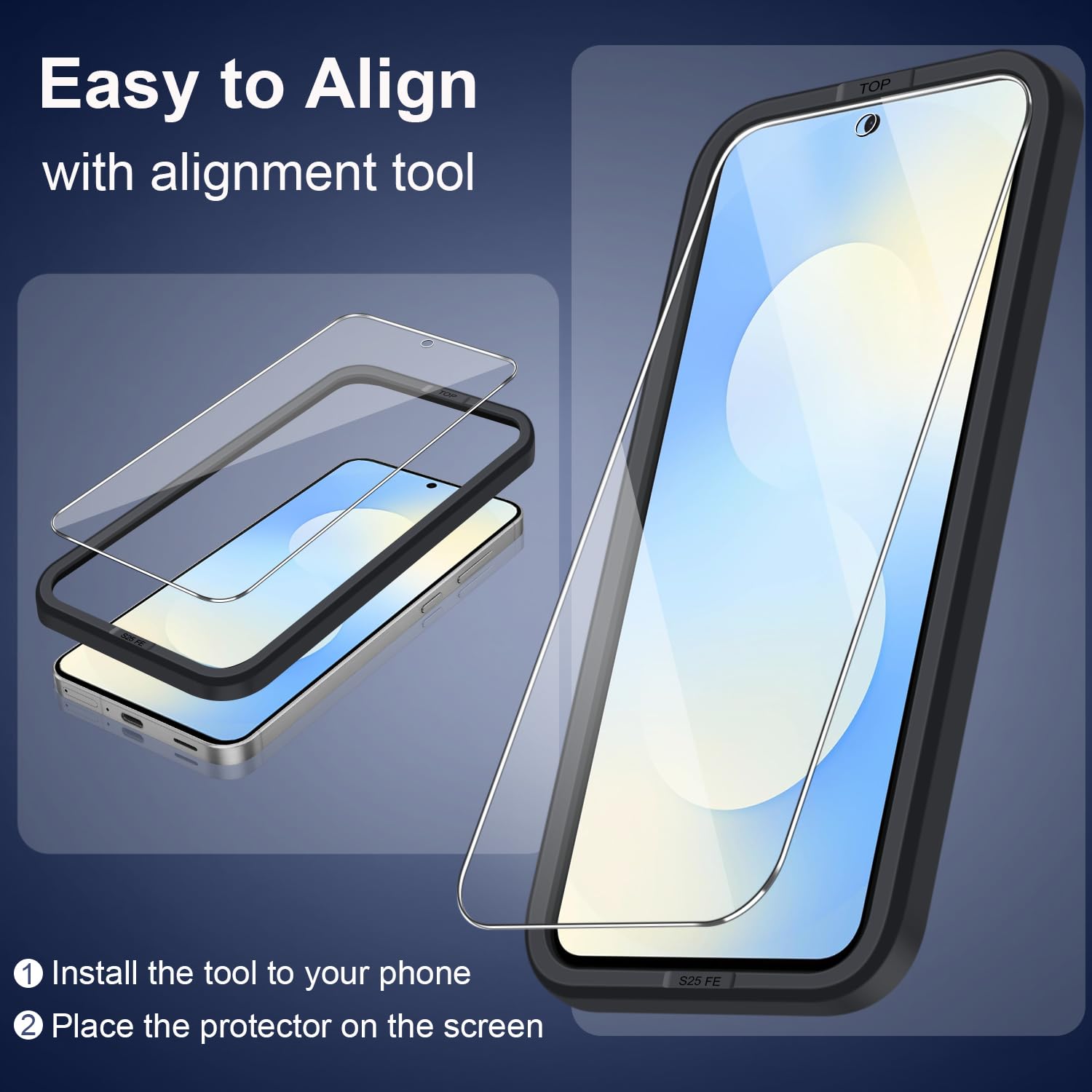 Ysjisy Cover Compatibile con Samsung Galaxy S25 Fe 5G, con 1 Pezzo Vetro Temperato Pellicola Protettiva e 1 Pezzo Strumento di Installazione Semplice, Premium Pelle PU Libro Flip Custodia - Viola