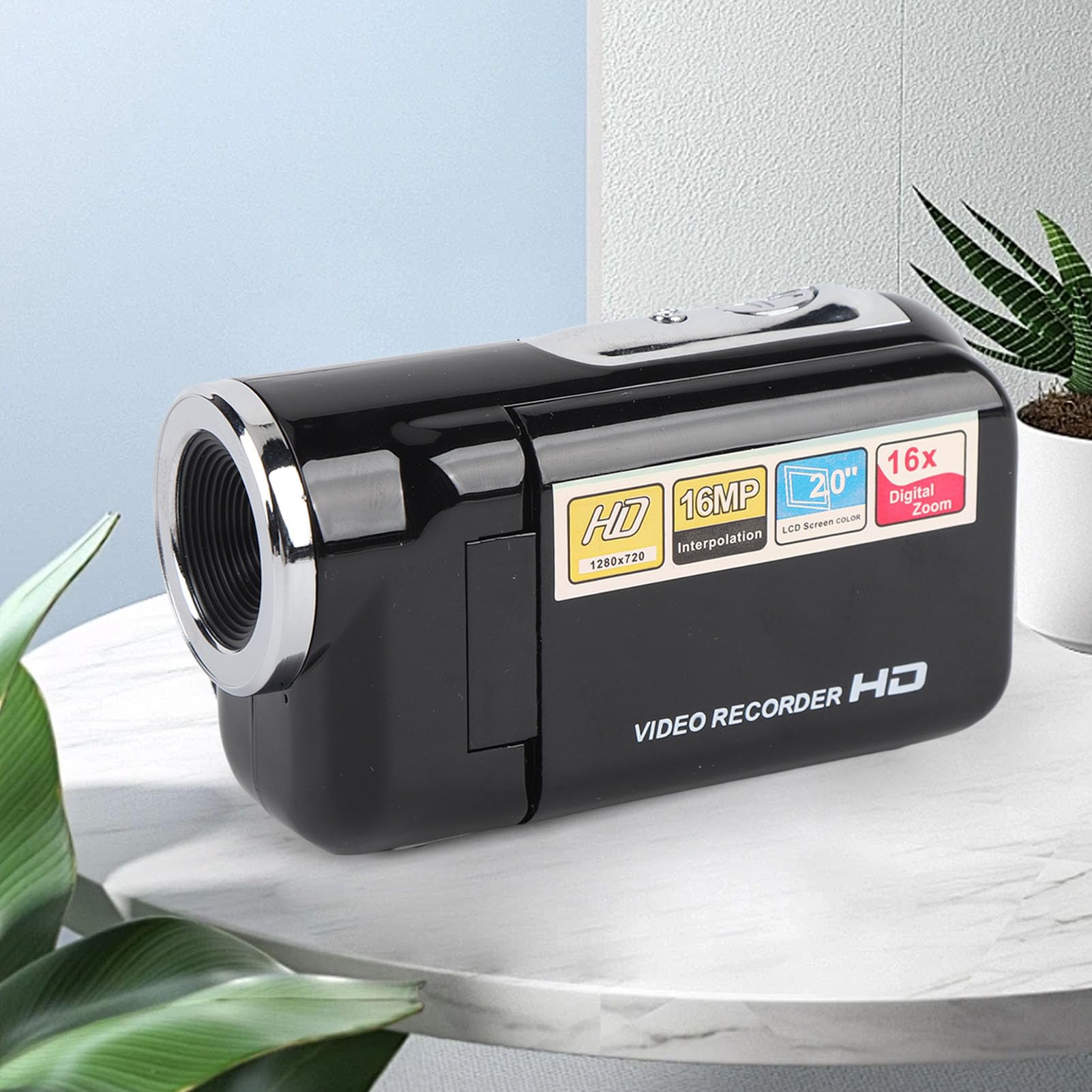 Digitale Videokamera DV -Camcorder, 1080p 16 MP 2 Zoll LCD -Bildschirm, Anti -Shake, 16 -Fach Digitaler Zoom, für Reise -Vlogging (Black)