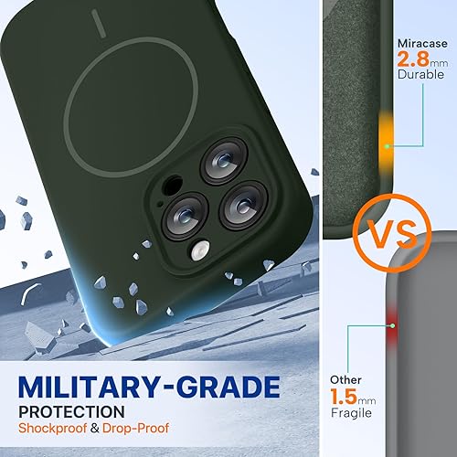 Miniatura 339 de Miracase Funda diseñada para iPhone 13 Pro Max con protector de pantalla, [forro de microfibra suave antiarañazos], funda protectora de silicona