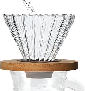 Glass Pour Over Coffee Dripper, Glass Pour Over Coffee Dripper Reusable | Pour Over Glass Coffee Maker Drip Accessories Single Cup Filter for Home Workplace
