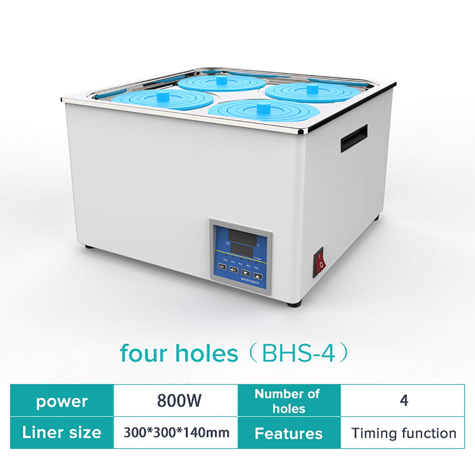 BañOs MaríA De Laboratorio, BañO MaríA TermostáTico Digital, con FuncióN De TemporizacióN RT A 99 ℃, Pantalla De Temperatura, Incrementos De 0.1 ° C, Acero Inoxidable,4Holes