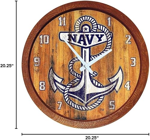 Miniatura 520 de The Fan-Brand NCAA Oklahoma Sooners: Faux Barrel Top Wall Clock Sports Team Bar Sign Décor - Home Man Cave, Party Decoration - Made On Demand