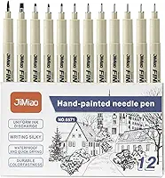 Conjunto de 12 Canetas Nanquim Profissionais, Pontas Diferentes 0.2-3.0mm, à Prova D'água, para Mangá, Desenho Técnico, Lettering e Caligrafia