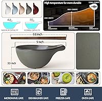 Vista 2 de Artena Tazón de Ramen con Palillos, Tazón de Cerámica para Fideos de 42oz, Tazón Grande para Sopa, Juego de Tazones para Pasta, Tazón Grande