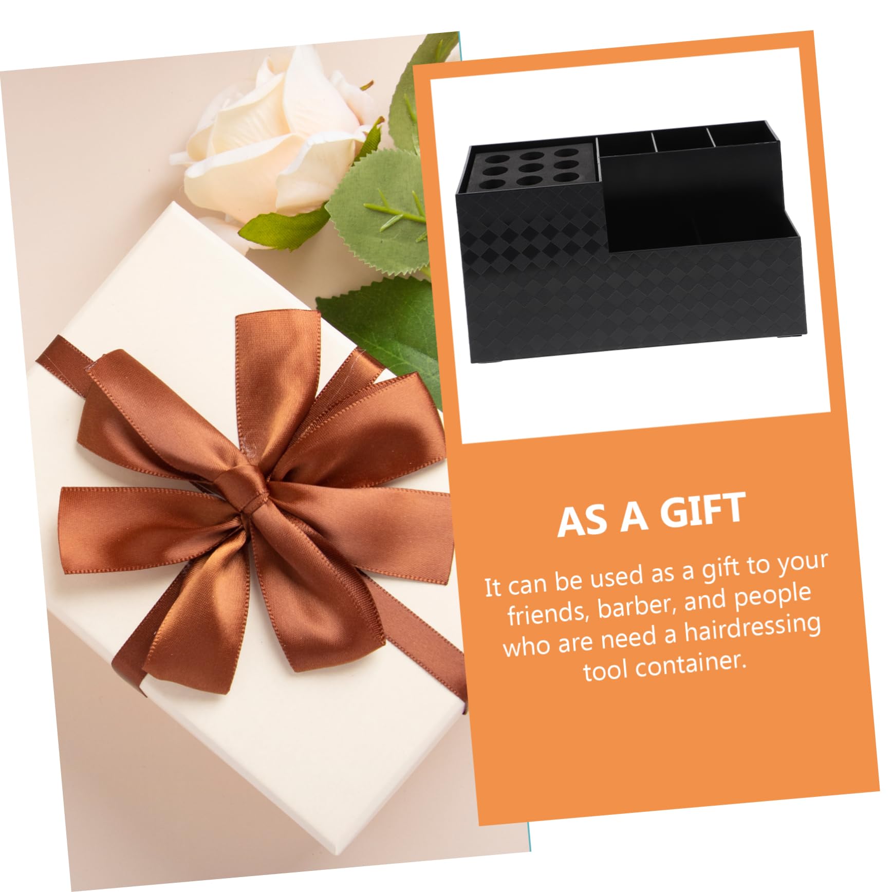 FRCOLOR Professional Barber Tools Storage Box Clipper Bag Barbers Salon Station Organizer Hair Styling Tool Box Scissors Holder