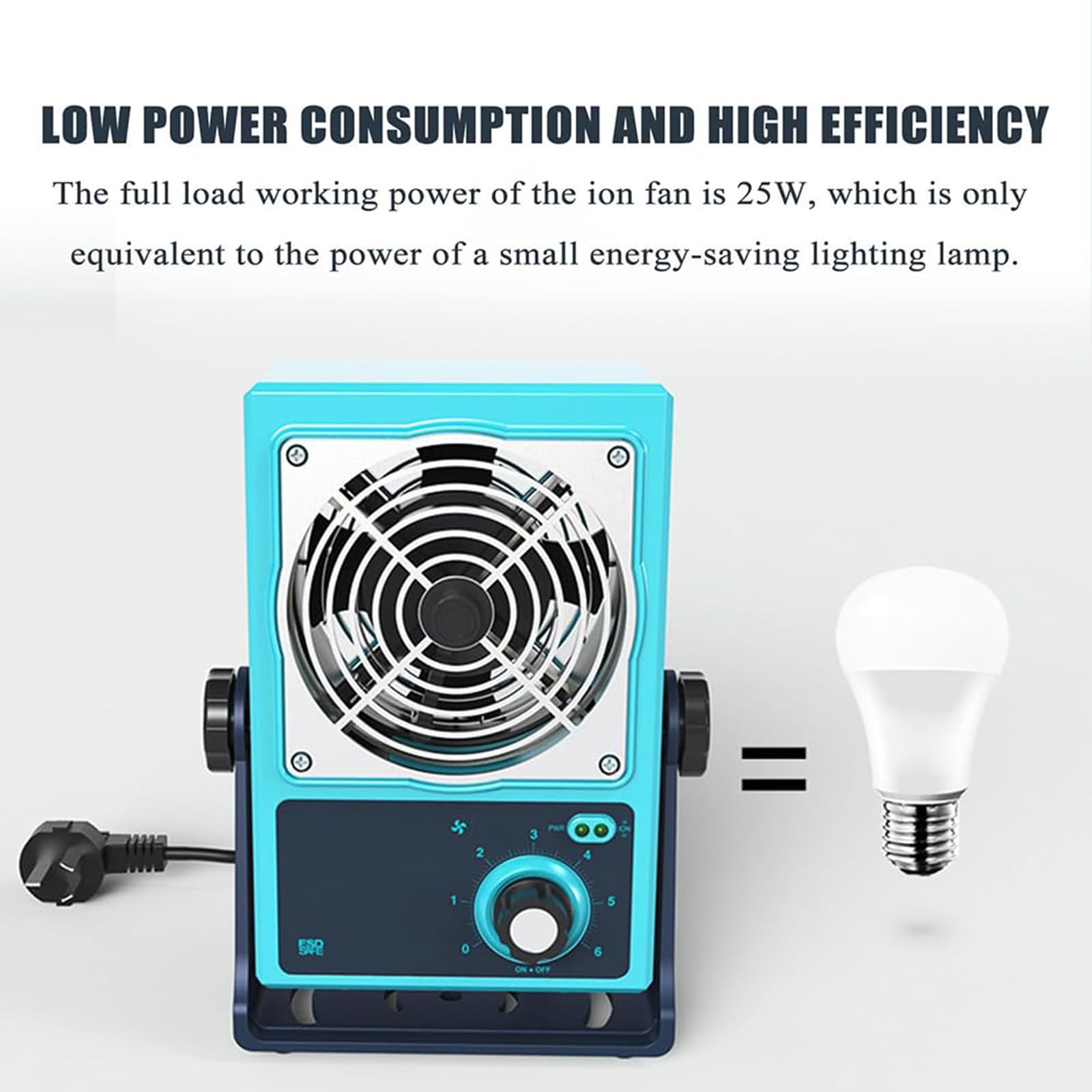 Ionizador Antiestático, Eliminador De Estática ESD De Escritorio, Soplador De Aire Ionizante, Volumen Máximo De Aire De 85 CFM, Ajustable Progresivamente