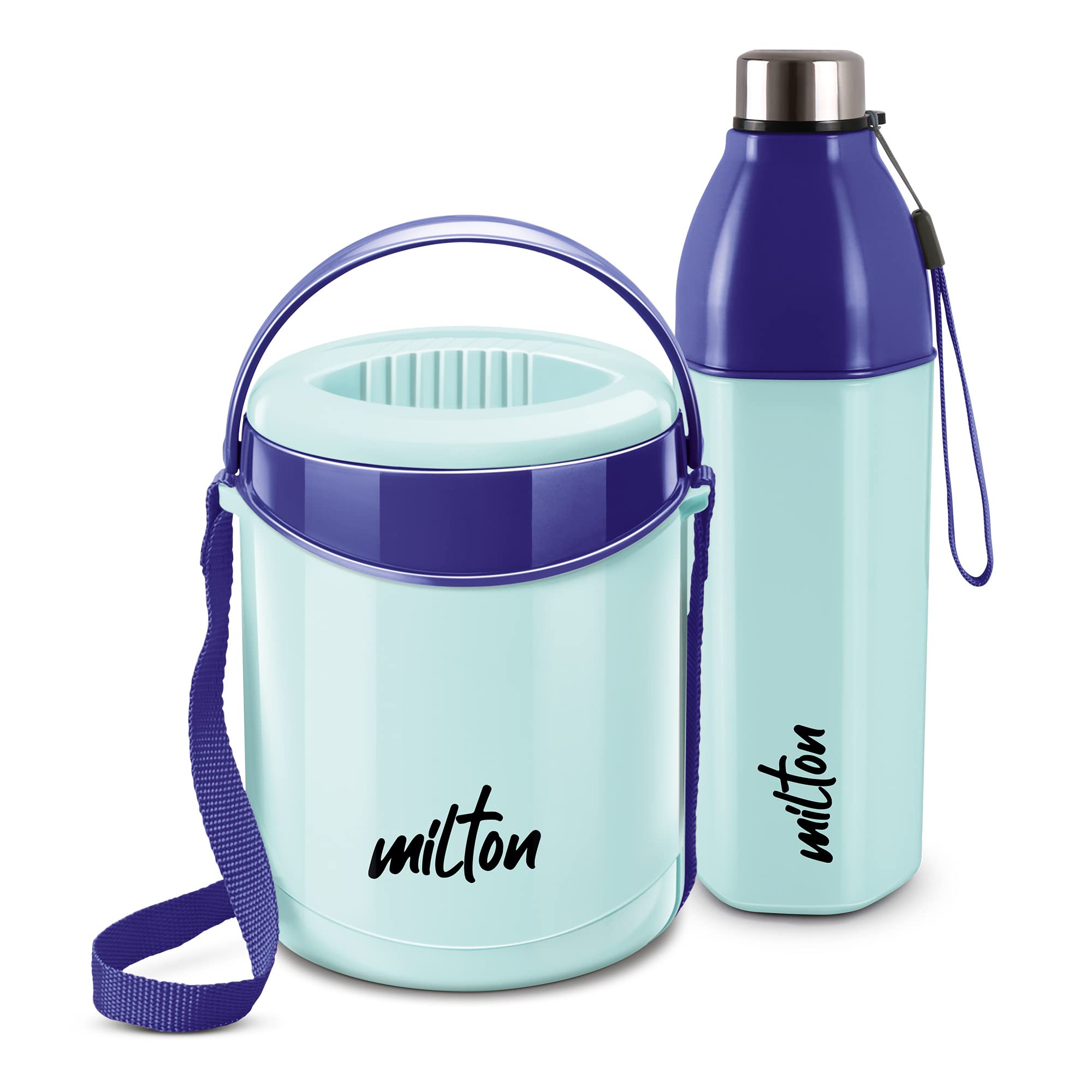 MILTON Essential Gift Set, Kool Hexone Insulated Bottle, 720 ml and Econa Inner Stainless Steel Insulated Lunch Box, 900 ml, Blue | Leak Proof | BPA Free | Easy to Carry | PU Insulated | Food Grade (B0BGZFGS7L) Amazon Price History, Amazon Price Tracker