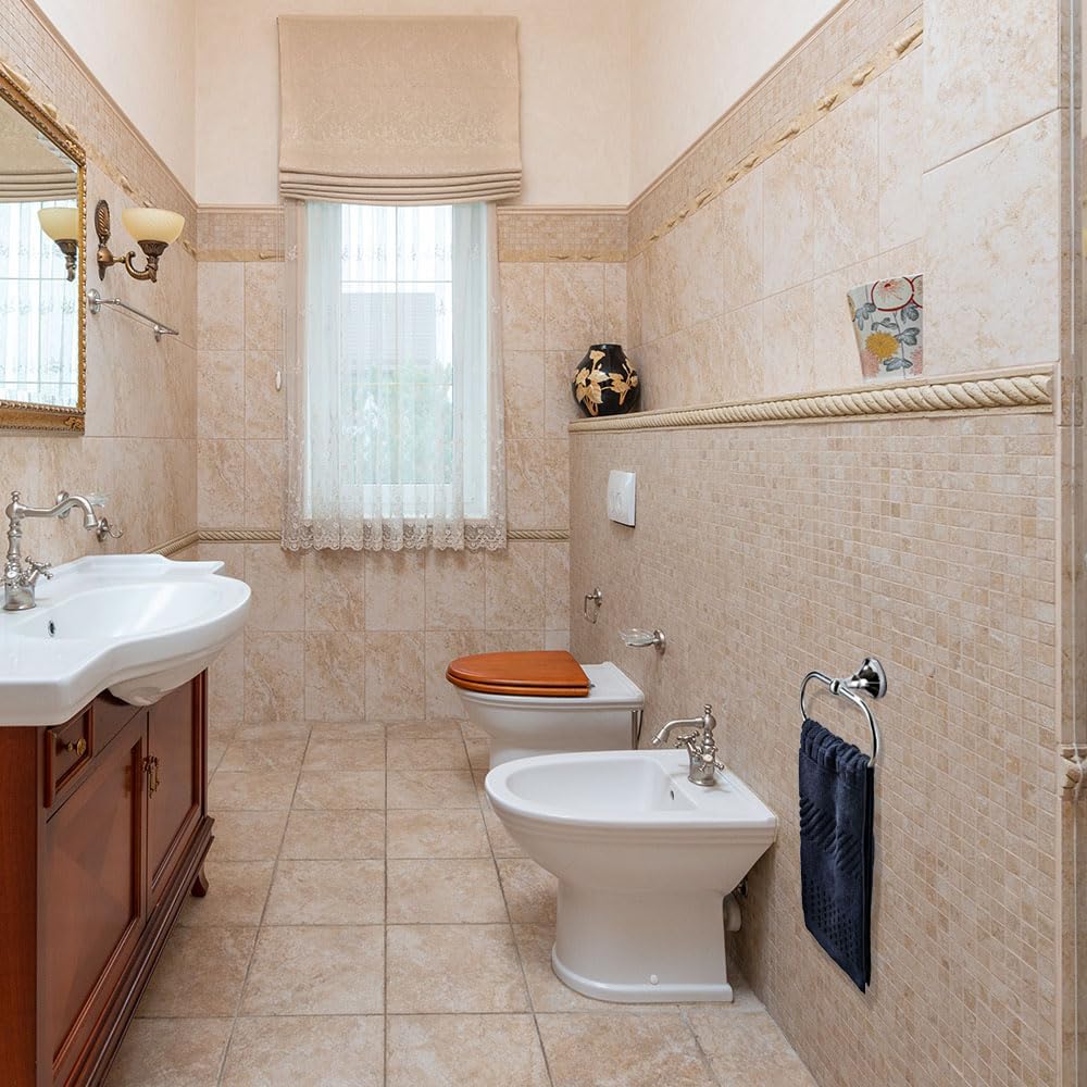 Sliver Chrome Bathroom Toilet Paper Holder and Towel Ring Holder Set Brass Material