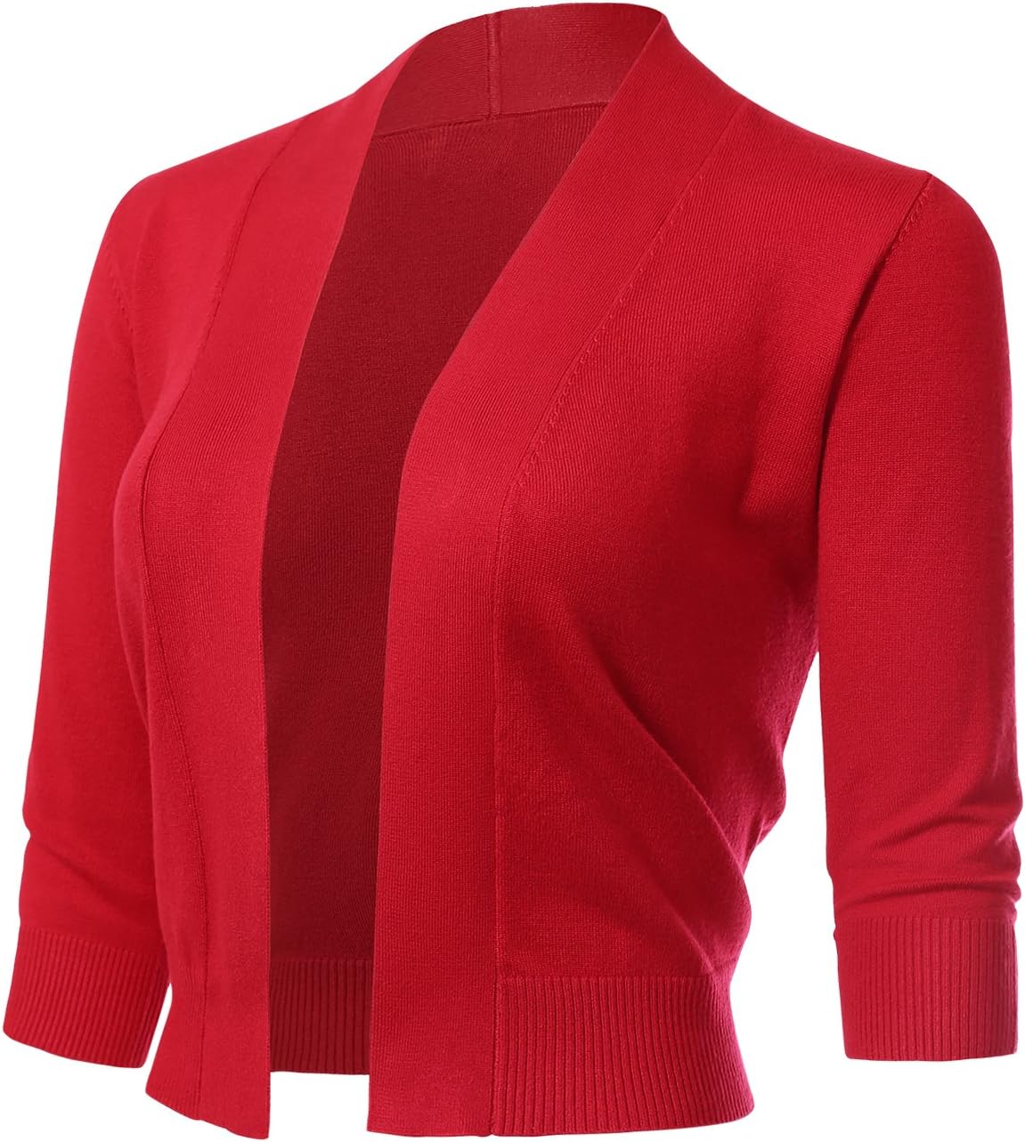 AllsenseWomen's 3/4 Sleeve Cropped Bolero Shrug Cardigan