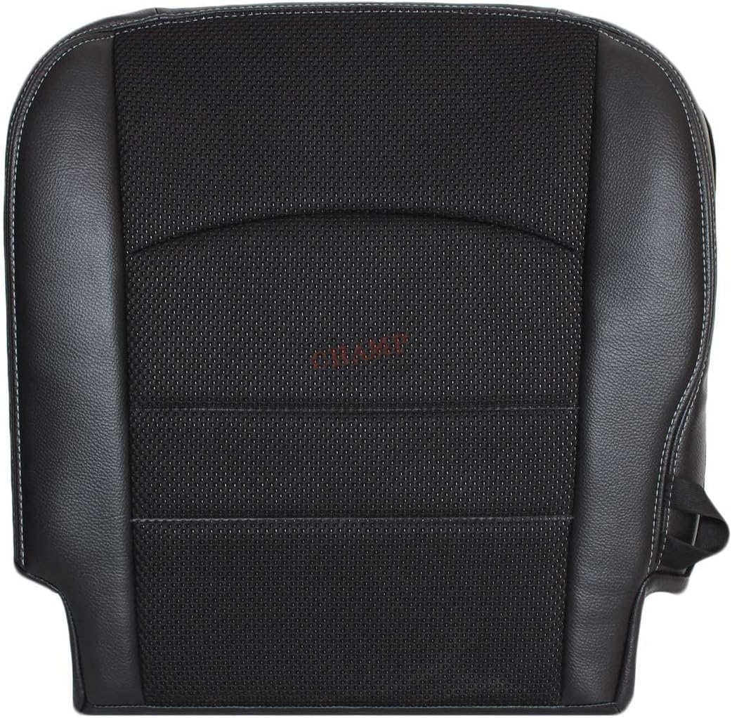 Compatible with 2013-2018 Dodge Ram 1500 Sport - Passenger-Side Bottom Cloth/Leather Seat Cover, Black