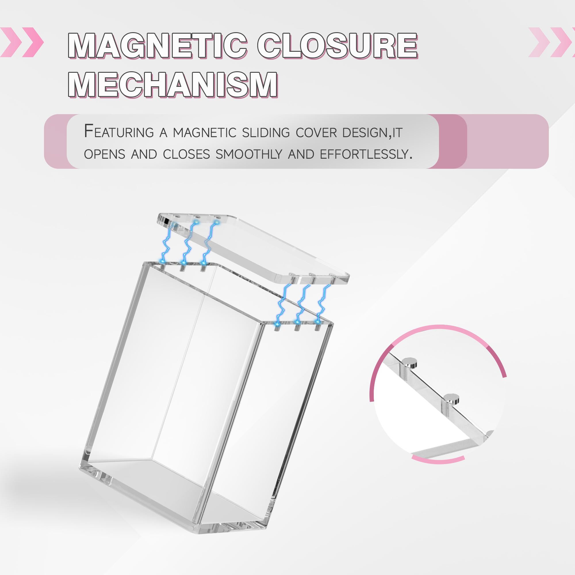 Boîte en Acrylique pour Booster Bundles, Magnétique 5 mm d'épaisseur, aucun assemblage nécessaire, Housse de Protection Empilable, Boîte de Rangement Offre un Stockage Sécurisé des Cartes