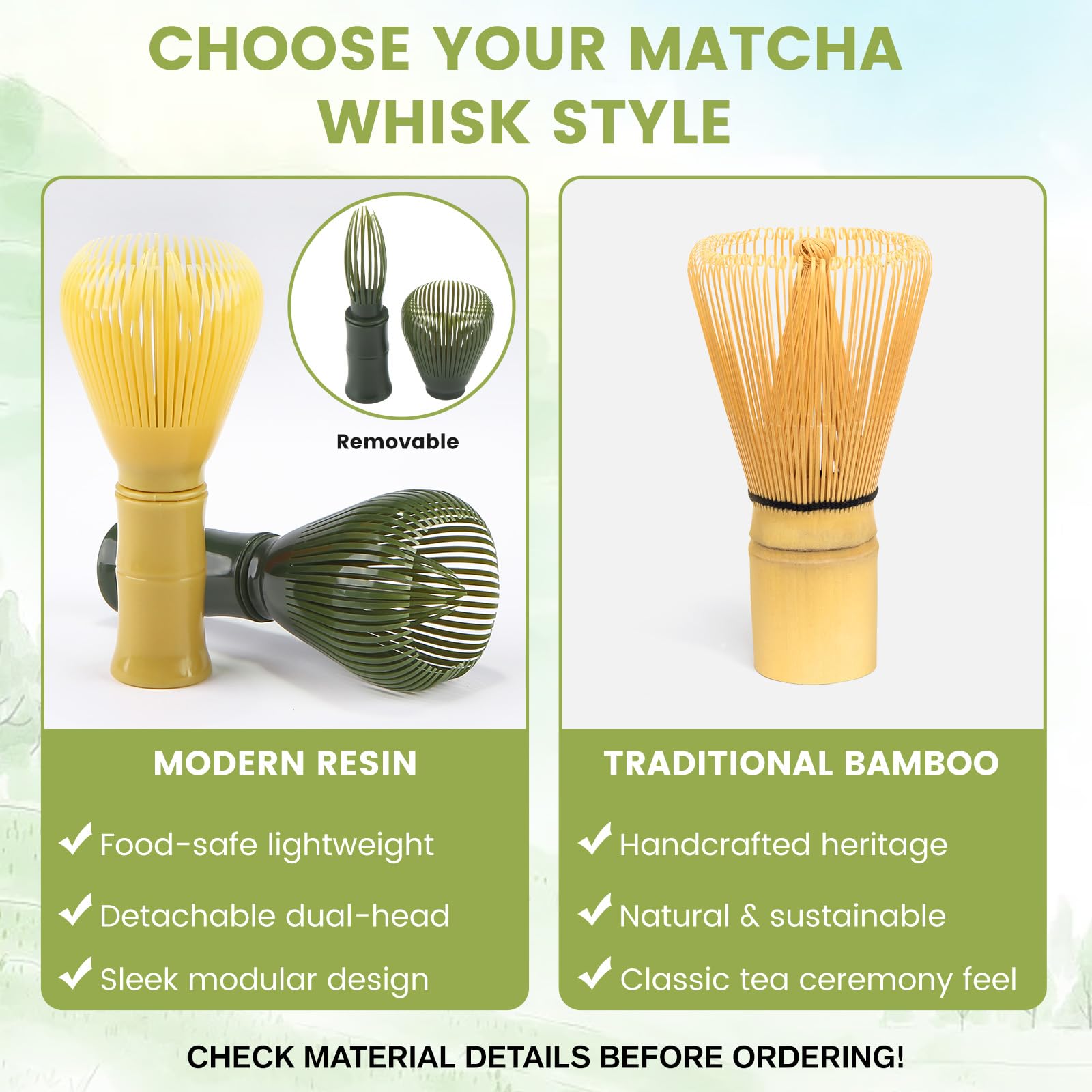 Set Da Tè Matcha 4 Pezzi - Ciotola Ceramica 500ml, Frusta E Paletta In Bambù, Supporto - copertina