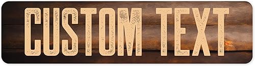 Miniatura 147 de Letrero Personalizado, Letrero de Calle Personalizado, 11 Colores de Fuente, 13 Estilos de Fuente, 4 Opciones de Agujeros, 22 Tamaños, 6x24 Madera