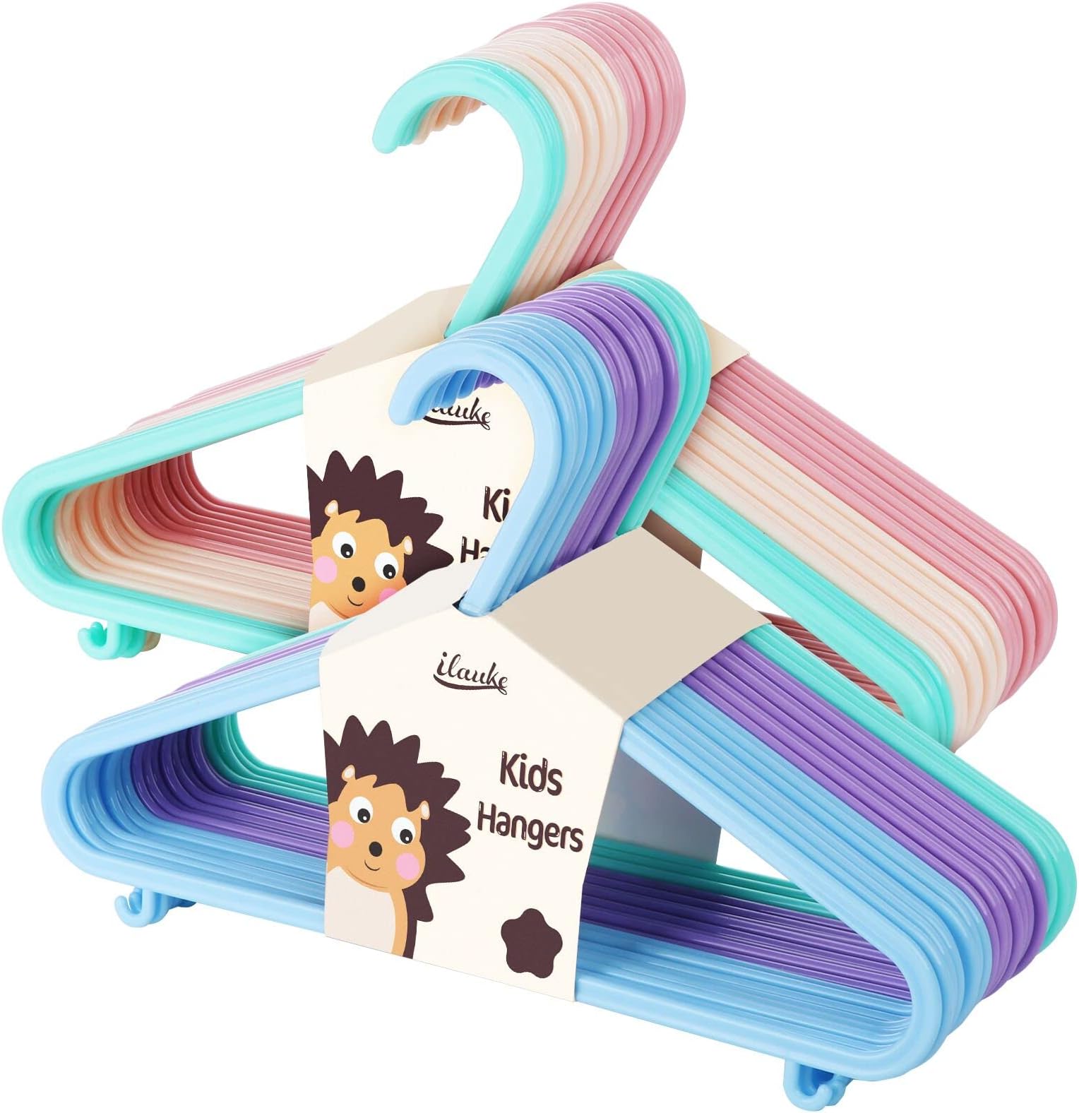 Ikea BAGIS Children's Clothes Hangers, Mixed Pastel Colours, Set of 24