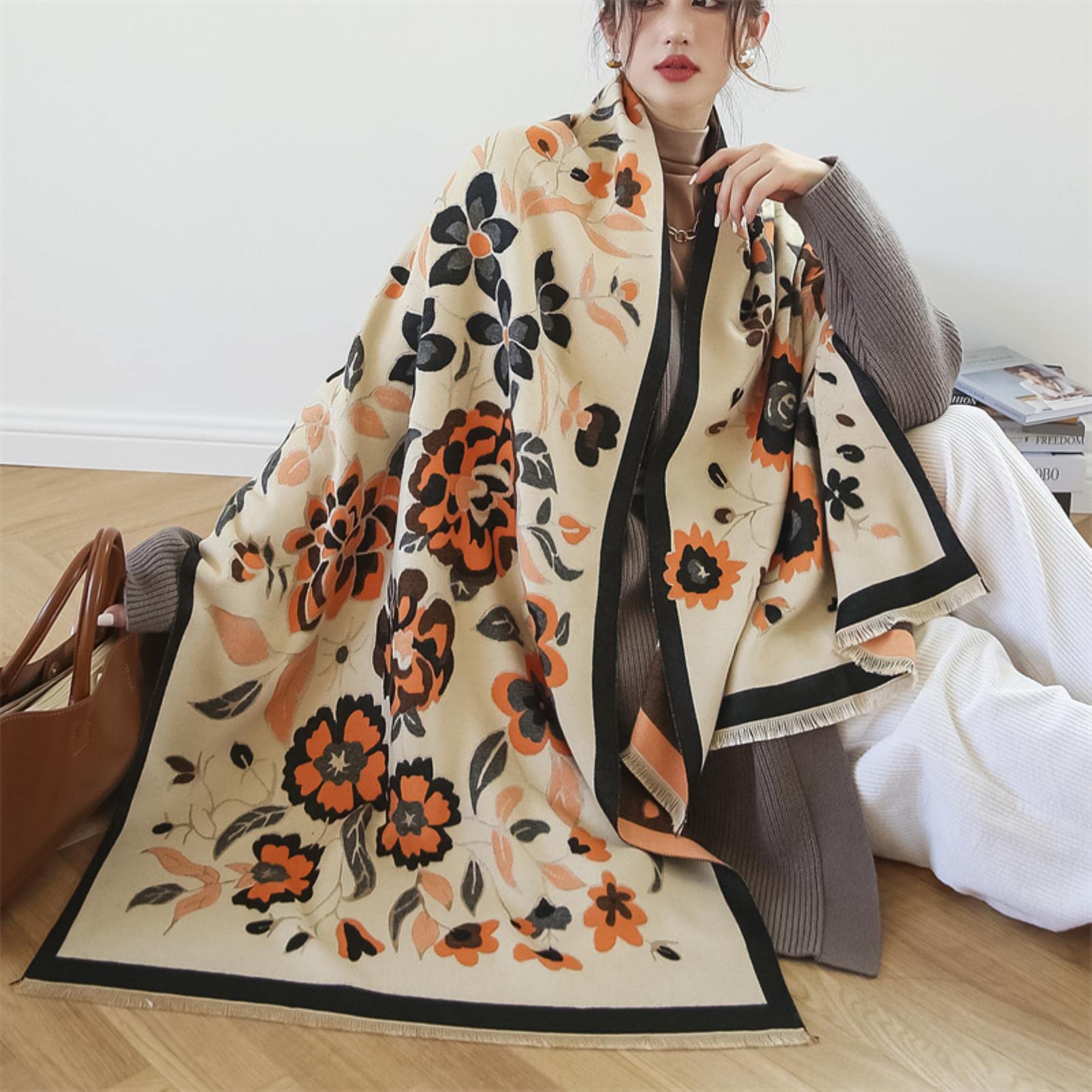 URYYRIT Sciarpa Scialle Eleganti Coperte Spessa Lunghe Signore Sciarpa Avvolgimento Caldo Sciarpa Inverno Signore Turbante
