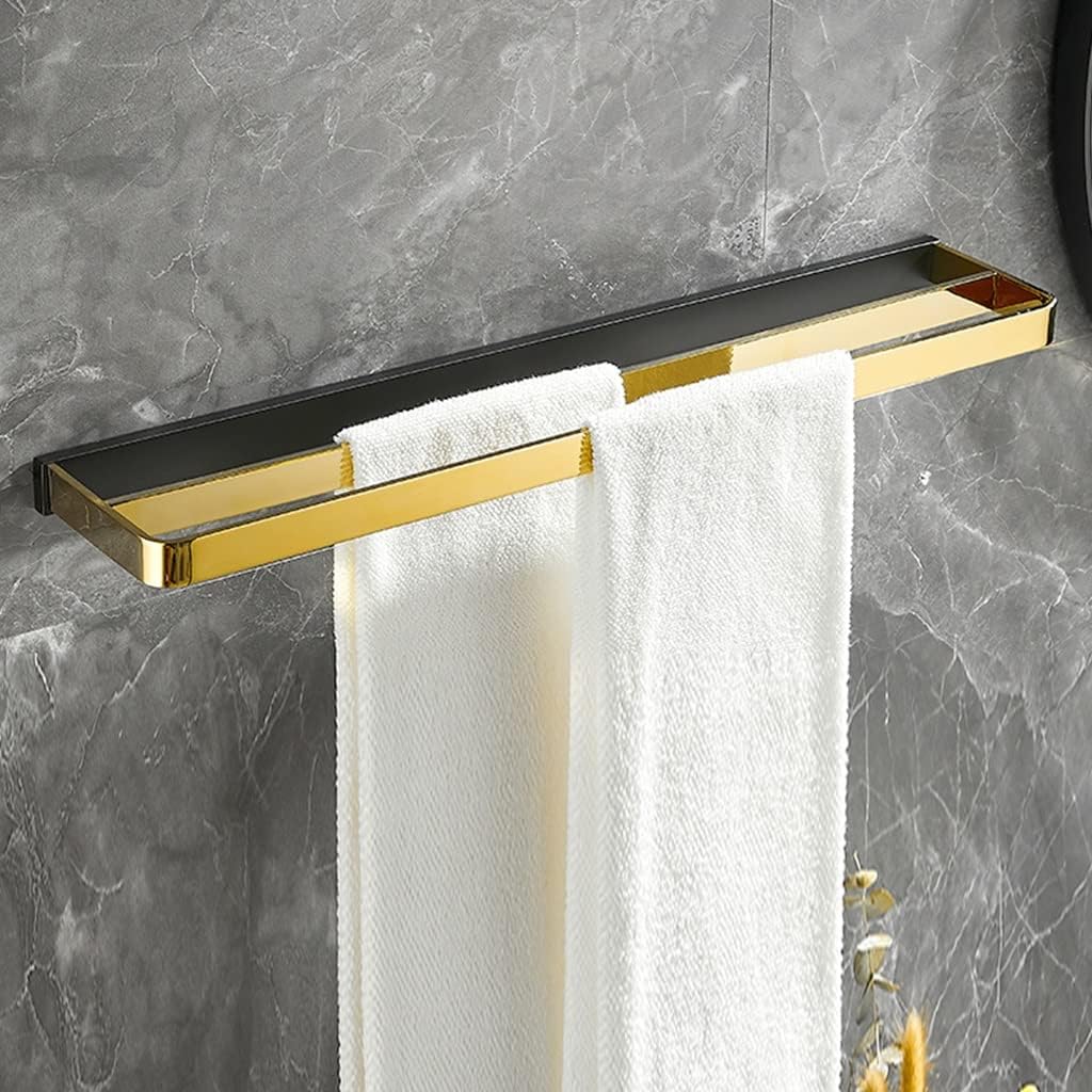 Black Gold Towel Rack Bathroom Hardware Copper Bar Rail Tripod Stand Wall Mount Accessories Bath Towel Rack.-Single Rod-A