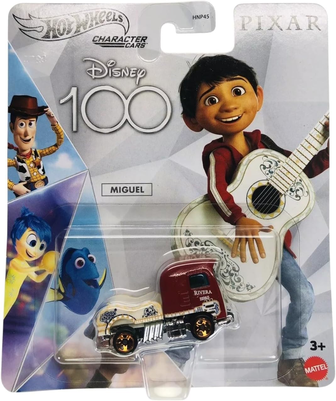 Hot Wheels Disney 100 Character Cars, Miguel Rivera Diecast Toy Vehicle, 3+ Years, Mattel HNP54
