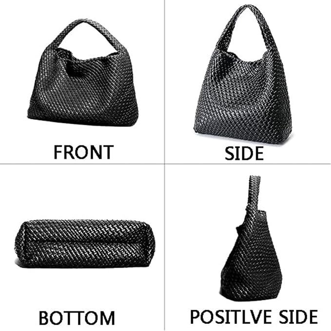 Bolso tote tejido para mujer con cartera miniatura 8