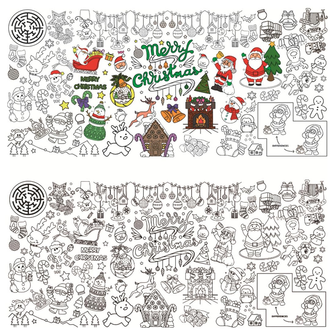 CJQRL Mantel de plástico de Navidad rectangular, mantel grande de Navidad, mantel de Navidad rojo y verde, mantel de Navidad con árbol, 183 x 86cm