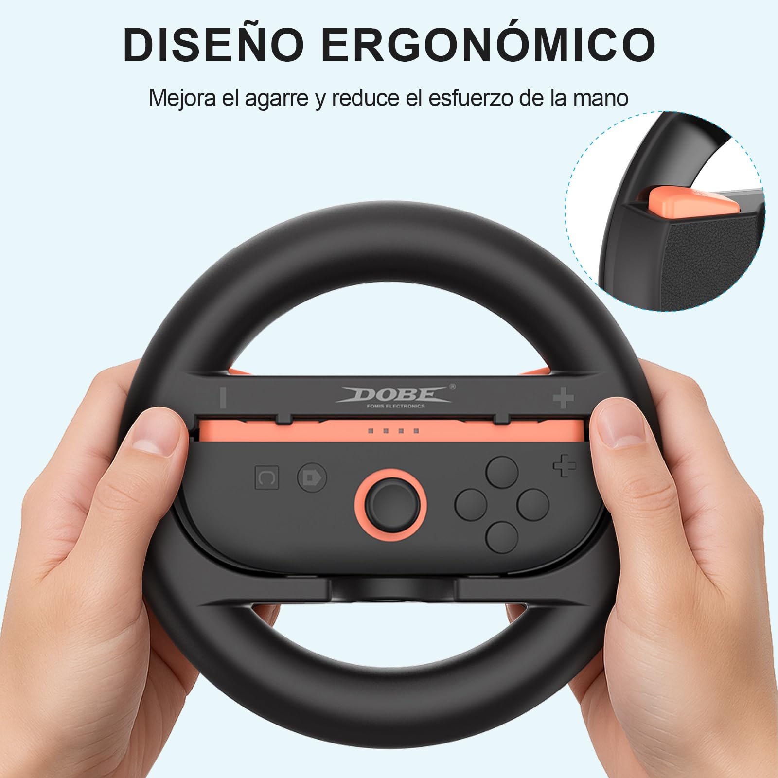 LONGYI Juego 4 en 1 con Volante de 2 Piezas y Empuñadura de 2 Piezas para Switch 2 , Volante de Carreras de Diseño Ergonómico y Agarre Cómodo Compatible con mario kart world wheel