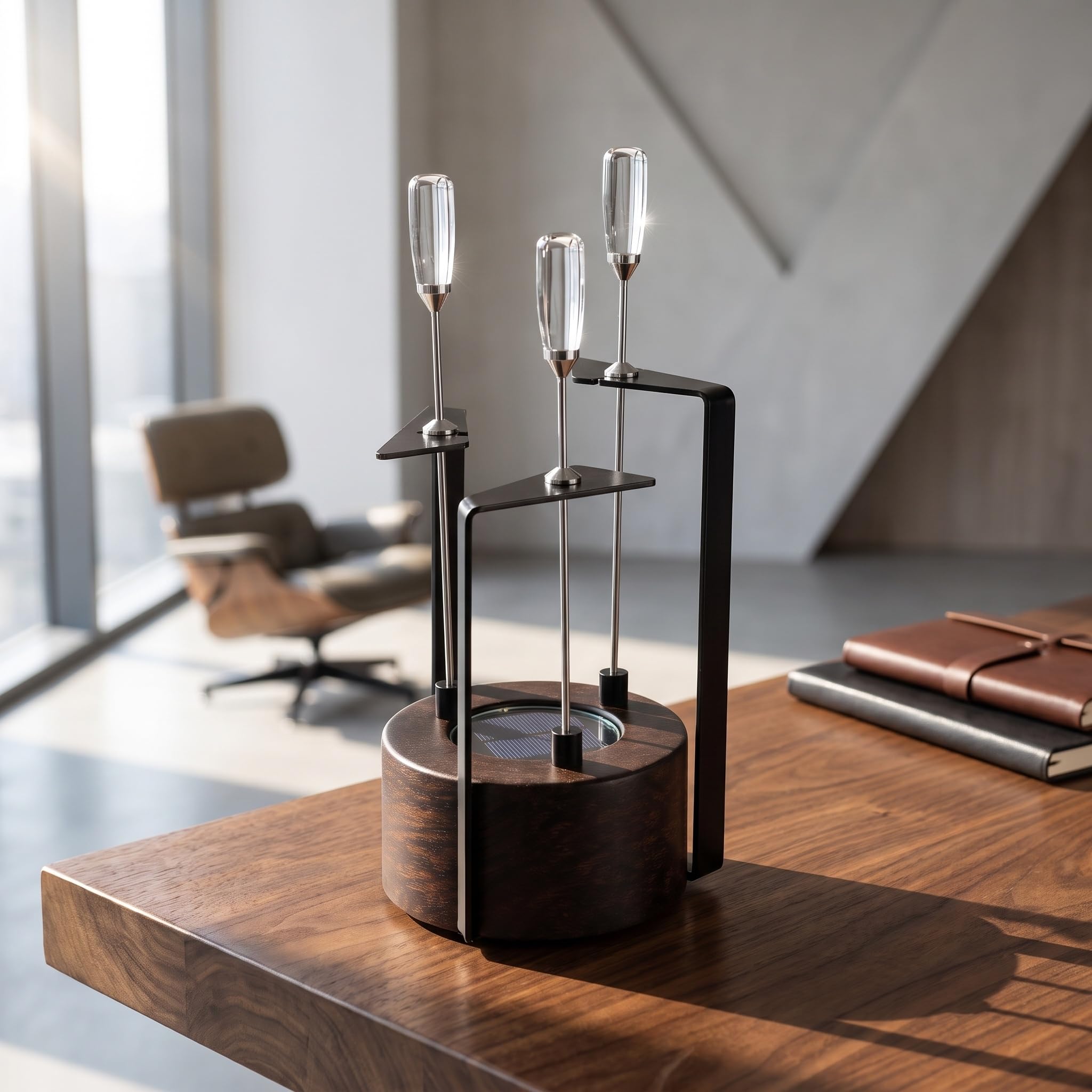 Carillon solare con base in legno, suoni della natura per alleviare lo stress, meditazione, yoga, effetti acqua e flussi per bagni sonori, relax