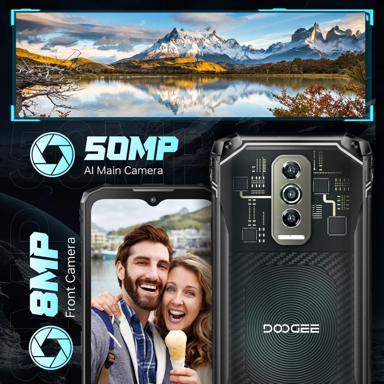 DOOGEE Blade 10 Ultra camera system with 50MP main and 8MP front cameras