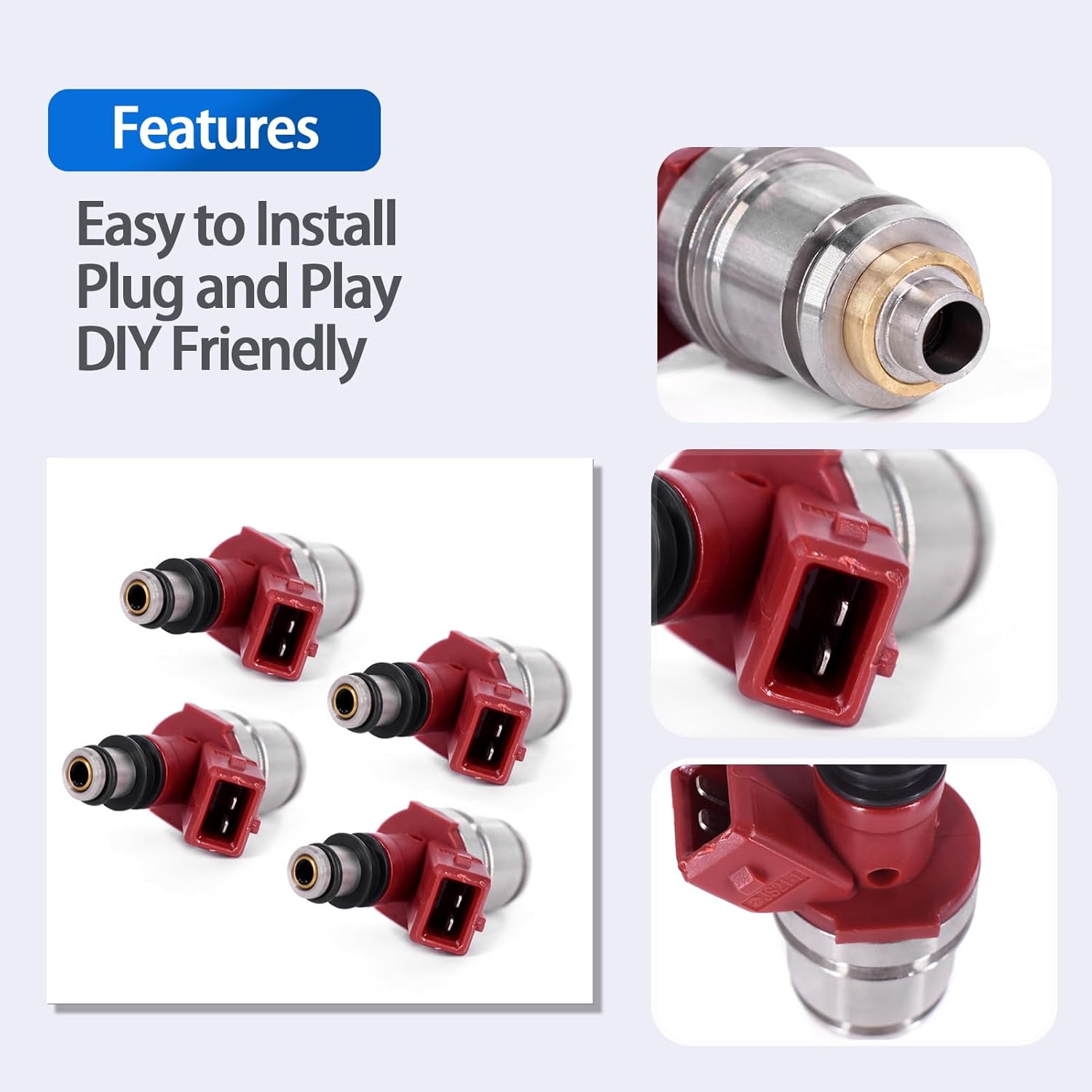 4 Fuel injector Fits for 1990-1994 Nissan D21 Pickup 2.4l Replace Number 16600-86G00