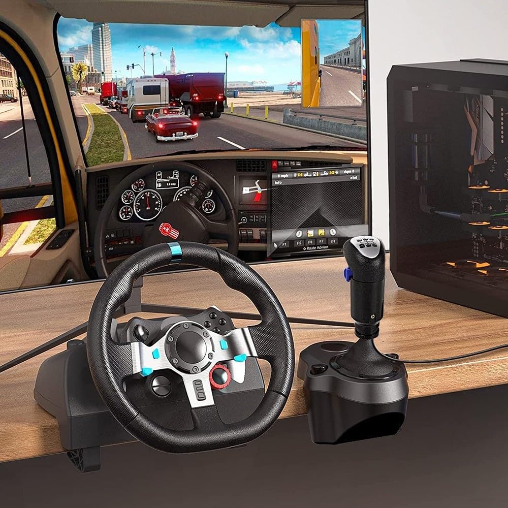Pommeau de levier de vitesse USB pour jeux ATS ETS2 compatible avec Logitech G29/G27 pour G25/G920 pour Thrustmaster TH8A SQ Truck Simulator 12 mm 10 mm 8 mm
